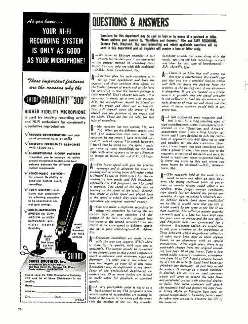 Tape Recording Magazine - AmericanRadioHistory.Com