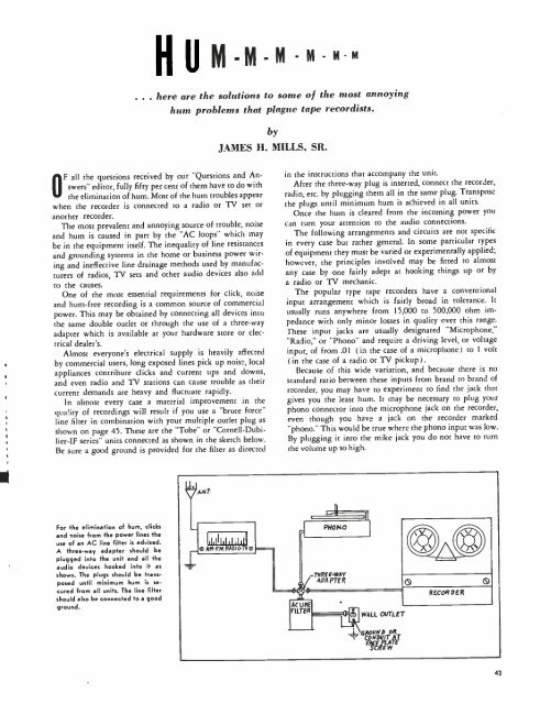 Tape Recording Magazine - AmericanRadioHistory.Com