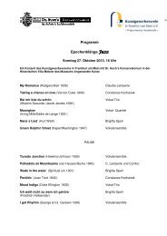 Programm Epochenklänge Jazz - Kunstgewerbeverein Frankfurt