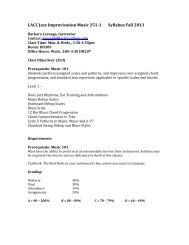 LACC Jazz Improvisation Music 251-1 Syllabus Fall 2013