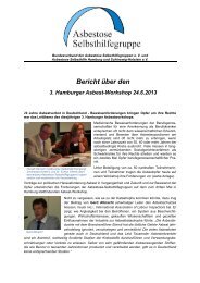 Bericht über den - Asbestose Selbsthilfegruppe