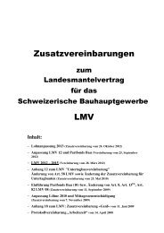 Zusatzvereinbarungen zum LMV 2012-2015 - Schweizerischer ...