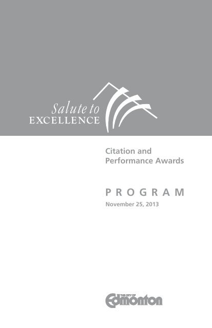 2013 Award Recipients and Program - City of Edmonton