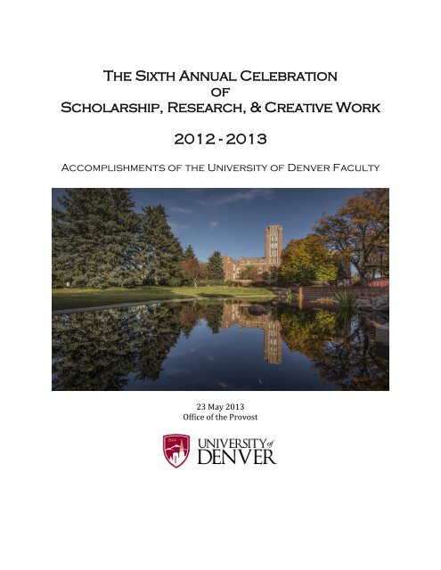 2013 Faculty Recognition - University of Denver