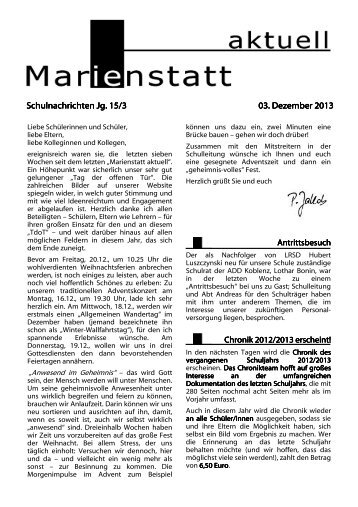 Schulnachrichten Jg. 15/3 Schulnachrichten Jg. 15/3 03. Dezember ...