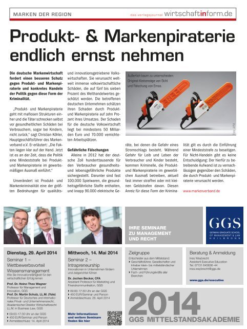 Marken in der Region | wirtschaftinform.de 02.2014