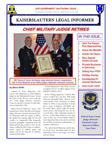 Kaiserslautern Legal Informer - US Army in Europe