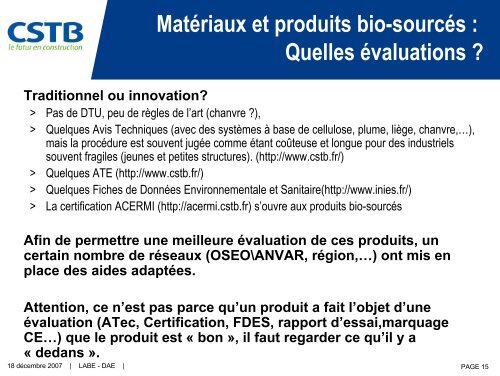 MatÃ©riaux et Produits Bio-sourcÃ©s