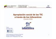Recomendaciones para los Infocentros - FundaciÃ³n Infocentro