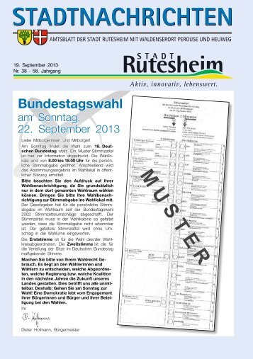 Ausgabe Nr. 38 vom 19. September 2013, Teil I - Rutesheim