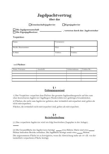 jagdpachtvertrag jagdpachtvertrag