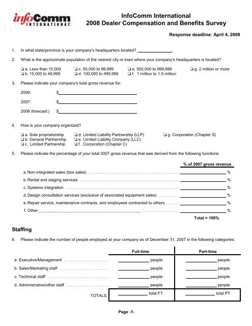 download the PDF questionnaire - InfoComm
