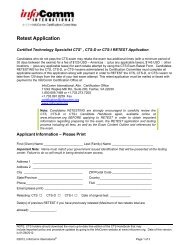 Appendix G: Retest Application - InfoComm