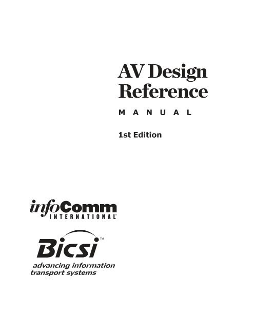 AV Design Reference Manual - InfoComm