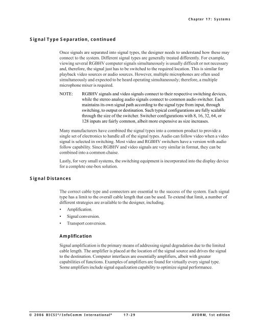 AV Design Reference Manual - InfoComm