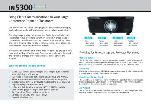 InFocus IN5310 Series Datasheet (Intl English)