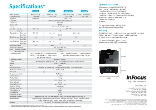 InFocus IN5310 Series Datasheet (Intl English)