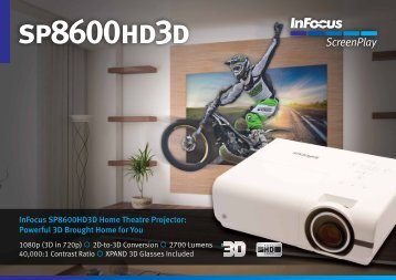 InFocus SP8600HD3D Home Theatre Projector Brochure (Intl English)
