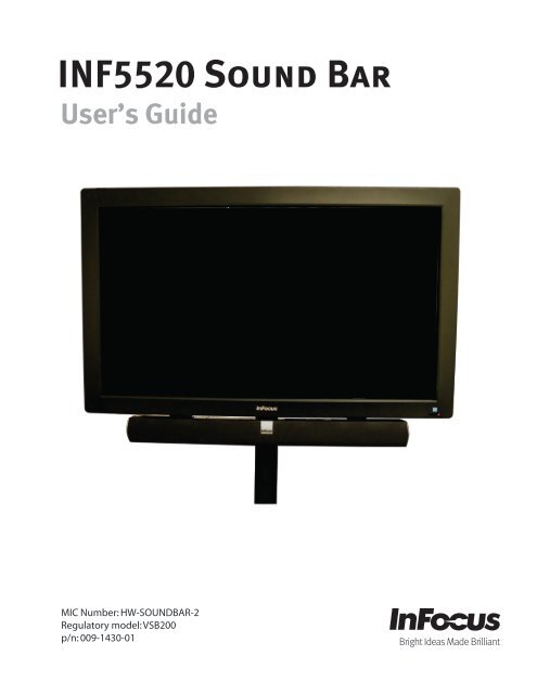 Mondopad Soundbar Guide - InFocus