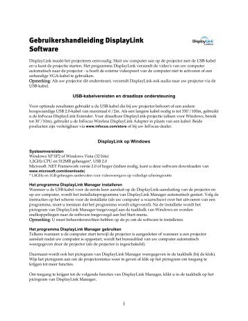 Gebruikershandleiding DisplayLink Software - InFocus