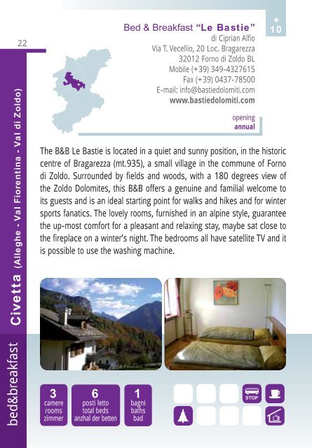 Bed&Breakfast Bellunesi - Dolomiti Turismo