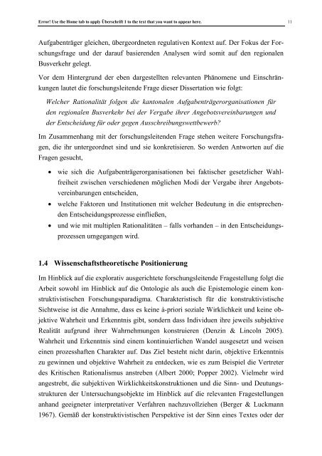 Multiple Rationalitäten der kantonalen ... - Universität St.Gallen