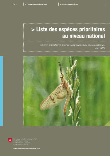 Liste des espÃ¨ces prioritaires au niveau national - Info Flora