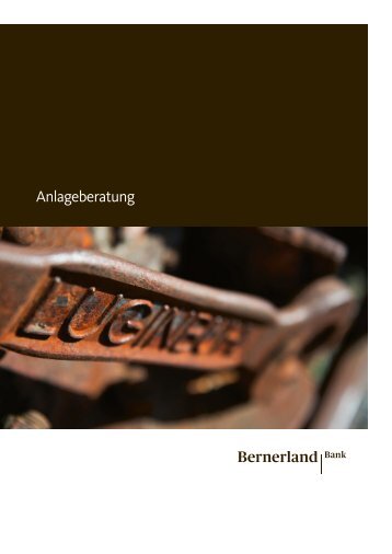 Prospekt Anlageberatung - Bernerland Bank
