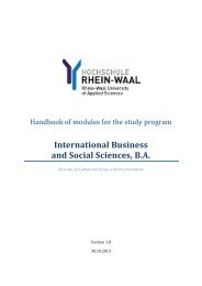 Module catalogue - Hochschule Rhein-Waal