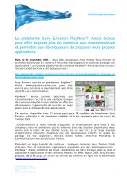 La plateforme Sony Ericsson PlayNowâ¢ Arena ... - infohightech