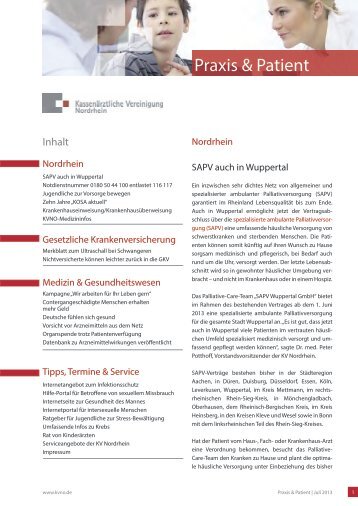 Praxis & Patient | Juli 2013 - Kassenärztliche Vereinigung Nordrhein
