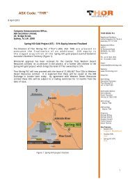 Spring Hill Gold Project - Thor Mining PLC