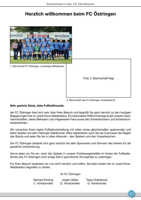 Stadionheft vom 14.09.2013 - FC 1922 Östringen eV