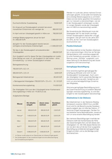 Broschüre Beiträge 2014 - Techniker Krankenkasse