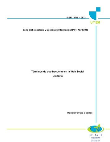 Términos de uso frecuente en la Web Social Glosario - E-LIS - rclis