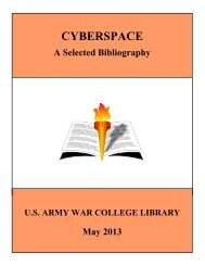 Cyberspace: A Selected Bibliography - US Army War College