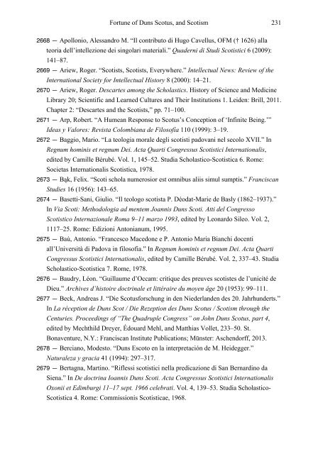 Duns Scotus-Bibliography - The Catholic University of America