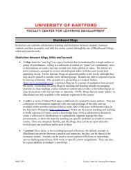 Blackboard Blogs - University of Hartford