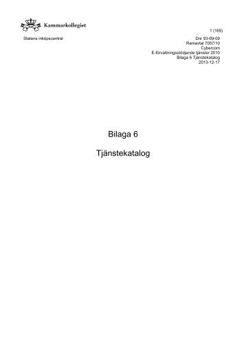 Bilaga 6 Tjänstekatalog - Avropa.se