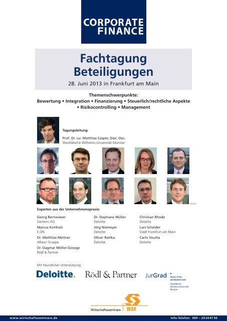 Fachtagung Beteiligungen - WSF Wirtschaftsseminare