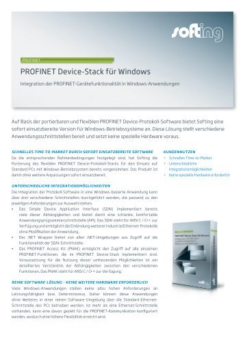 PROFINET Device-Stack für Windows - Softing Industrial Automation