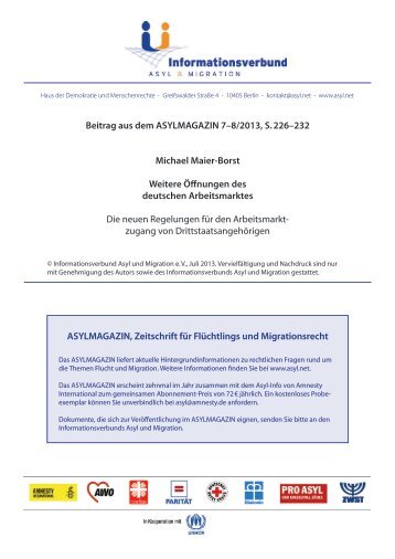 asylmagazin 7–8/2013, s. 226-232 - Informationsverbund Asyl