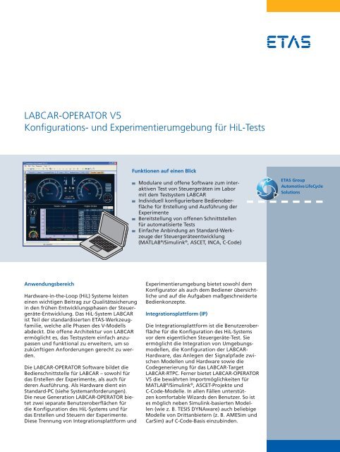 LABCAR-OPERATOR V5 Konfigurations- und ... - ETAS