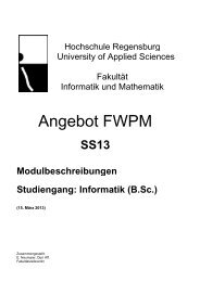 Angebot FWPM - Hochschule Regensburg