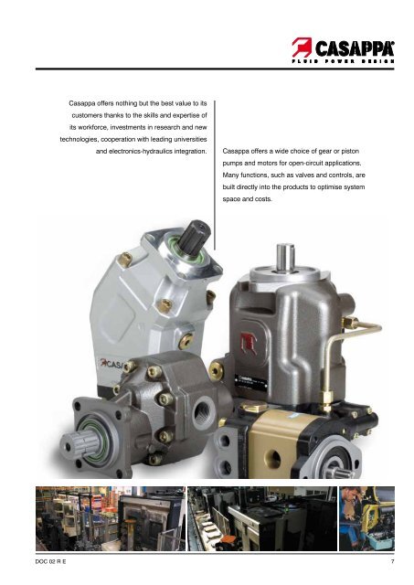 Hydraulic pumps, motors & filters - Casappa