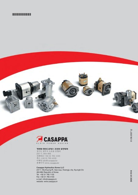 Hydraulic pumps, motors & filters - Casappa