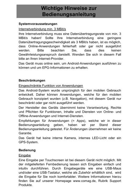 Bedienungsanleitung_Smart_TV_HD.pdf - Comag AG