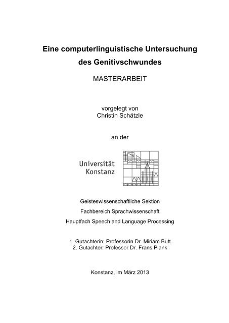 Eine computerlinguistische Untersuchung des Genitivschwundes