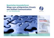 Bayerisches Anwenderforum Wege zum erfolgreichen Einsatz von ...