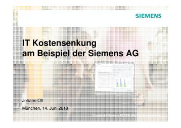 IT Kostensenkung am Beispiel der Siemens AG - INFORA Tagungsplaner